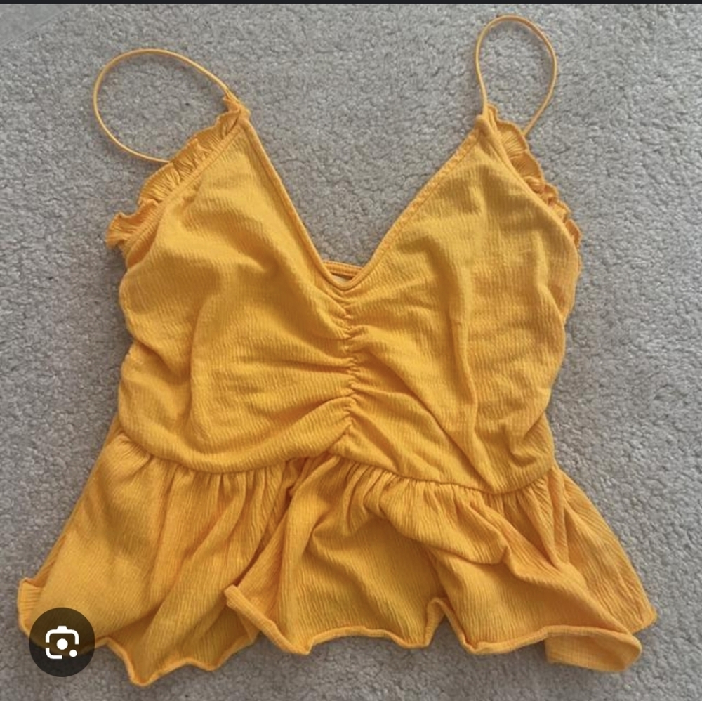 Women's Orange Ruffled Top
